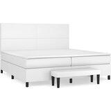 vidaXL Krevet s oprugama i madracem bijeli 200x200 cm umjetna koža | shoptok.hr