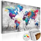  Slika na plutenoj podlozi - World Map: Grey Style [Cork Map] 90x60 | shoptok.hr