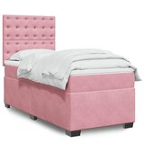 vidaXL Box spring postelja z vzmetnico roza 80x200 cm žamet | Shoptok.si