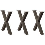  Noge jedilne mize v obliki črke X 3 kosa 70x(72-73) cm jeklo, (21828583) | Shoptok.si