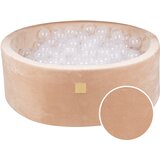 MeowBaby Round Ball Pit z žogicami 7cm za otroka, 90x30cm/200 žogic, Velvet žamet, Pesek: prozoren, (20800792) | Shoptok.si