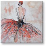Slikana slika na platnu žena 60x60 cm