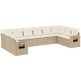 Maison Chic Seti vrtnega pohištva - Vrtna garnitura - Vrtni pohištvo set 10-delna z blazinami bež poli ratan, (21817103) | Shoptok.si