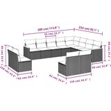 vidaXL 12-dijelni set vrtnih sofa od poliratana s jastucima bež | shoptok.hr