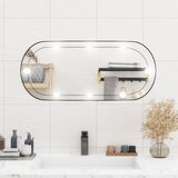 vidaXL Stensko ogledalo z LED lučkami 35x80 cm stekleno ovalno Cene