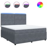 vidaXL Box spring postelja z vzmetnico temno siva 180x200 cm žamet | Shoptok.si