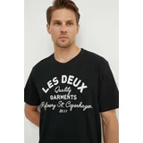 Les Deux Bombažna kratka majica moška, črna barva, LDM101173