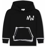 Marc Jacobs Otroški bombažen pulover črna barva, s kapuco