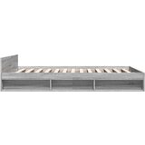 vidaXL Posteljni okvir s predali siva sonoma 120x200 cm inženirski les | Shoptok.si