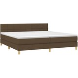  Krevet s oprugama i madracem tamnosmeđi 200x200 cm od tkanine | shoptok.hr