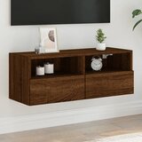  The Living Store Stenska TV omarica rjavi hrast 80x30x30 cm inženirski les - TV Stenska Omarica, (21499004) Cene