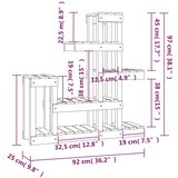  Stalak za biljke bijeli 92 x 25 x 97 cm od masivne borovine | shoptok.hr
