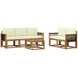 vidaXL Zunanja garnitura za sedenje z blazino 6 pcs Naravna in smetana, (5000279897) | Shoptok.si