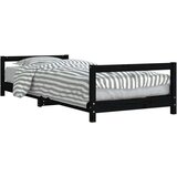  Za dječji krevet crni 90 x 190 cm od masivne borovine | shoptok.hr