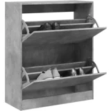 The Living Store Omarica za čevlje betonsko siva 80x34x96,5 cm inženirski les - Omarica Za Čevlje, (21813726)