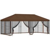 vidaXL Paviljon s stenami 6 x 3 m Rjava Poliester in jeklo 190, (5000218796) | Shoptok.si