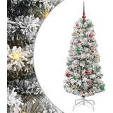vidaXL Umjetno božićno drvce s nogom Zelena i bijela 150 cm PVC | shoptok.hr
