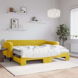  Dnevni krevet na razvlačenje s madracima žuti 90x200 cm baršun | shoptok.hr