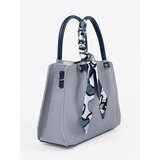 Shelvt Blue medium handbag with a decorative scarf | shoptok.hr
