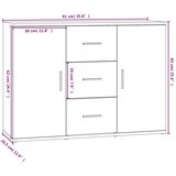  Komoda boja dimljenog hrasta 91x29,5x65 cm konstruirano drvo | shoptok.hr