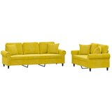 vidaXL 2-dijelni set sofa s jastucima žuti baršunasti Cijene