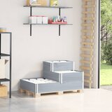 vidaXL Paletni okvir 3-nadstropni siv 120x80 cm trdna borovina | Shoptok.si