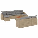 Maison Chic Seti vrtnega pohištva - Vrtna garnitura - Vrtni pohištvo set 11-delna z blazinami bež poli ratan, (21809941) | Shoptok.si