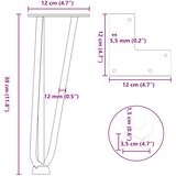  Noge s ukosnicama za stolić za kavu 4 kom. Crne 30 cm Puni čelik | shoptok.hr