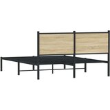 Metalni okvir kreveta s uzglavljem boja hrasta sonome 140x200cm | shoptok.hr