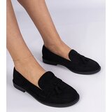 Gemre Black women's eco-suede moccasins with fringes Marimel | Shoptok.si