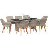  Blagovaonski set 9 pcs Svjetlosiva 190 x 80 x 74 cm | shoptok.hr