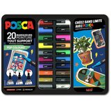 UNI ball Uni gift set Posca u metalnoj kutiji 20kom (mix pc-1m/ pc-3m/pc-5m) pop colours | shoptok.hr
