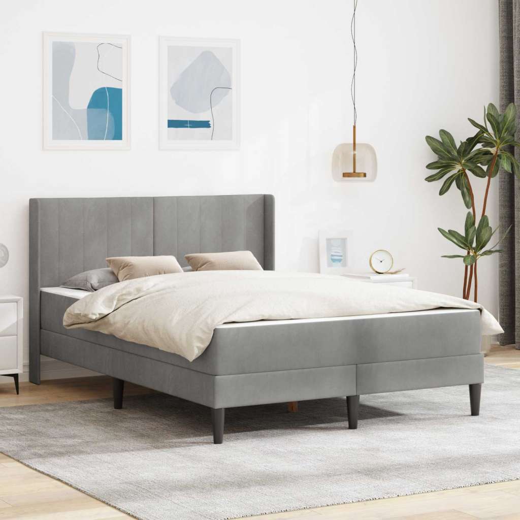  Okvir za krevet Svijetlo siva 160 x 200 cm Baršun - Svjetlosiva 160 x 200 cm | shoptok.hr