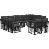  Set vanjskih sofa Crna i tamno siva Poliester - Crna i tamno siva bez stola | shoptok.hr