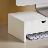 SoBuy stojalo za monitor pisalni organizator z 2 predaloma v beli barvi v skandinavskem slogu, (20815119) | Shoptok.si