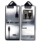 Brzi USB DATA KABAL WCA-001 IPHONE 2,4A 1M CRNA WEWO | Eponuda.ba