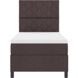  Krevet s oprugom madracem i LED tamno smeđen 90x190 cm od tkanine | shoptok.hr