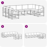  Set vanjskih sofa 9 kom. Prirodna i antracit Smeđa 304 x 185,5 x 73 cm | shoptok.hr