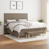 The Living Store Box spring postelja z vzmetnico taupe 160x200 cm blago - Box Spring Postelja, (21438389) Cene