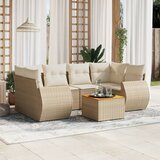 Maison Chic Seti vrtnega pohištva - Vrtna garnitura - Vrtni pohištvo set 7-delna z blazinami bež poli ratan, (21801185) | Shoptok.si