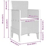 vidaXL Vrtni set za obedovanje 17 pcs Antracitno siva Za 16 osoba | shoptok.hr