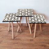 Hanah home 3Shp131 - white whiteblackgold nesting table (3 pieces) | ePonuda.com