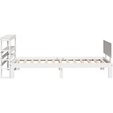  Okvir kreveta s uzglavljem bijeli 75x190 cm od borovine | shoptok.hr