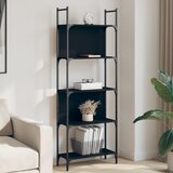 Police za knjige s 5 razina crne 60,5 x 24 x 166,5 cm drvene | shoptok.hr