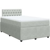 vidaXL Box spring postelja z vzmetnico svetlo siva 120x190 cm žamet | Shoptok.si