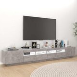 TV ormarić s LED svjetlima siva boja betona 260 x 35 x 40 cm | Eponuda.com