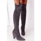 Boto Suede High Heel Boots Lu Boo Grey | Shoptok.si