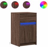 vidaXL Nočna omarica z LED lučkami 2 kosa rjavi hrast inženirski les, (21327363) | Shoptok.si