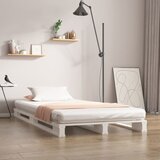 vidaXL Posteljni okvir bel 90x190 cm trdna borovina 3FT Cene