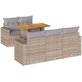 vidaXL 6-dijelni set vrtnih sofa s jastucima bež od poliratana | shoptok.hr